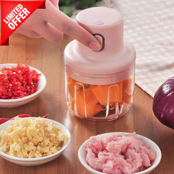 Electric Mini Garlic Grinder Chopper Vegetable Meat Fruit Crusher Small Food Processor with USB Cable