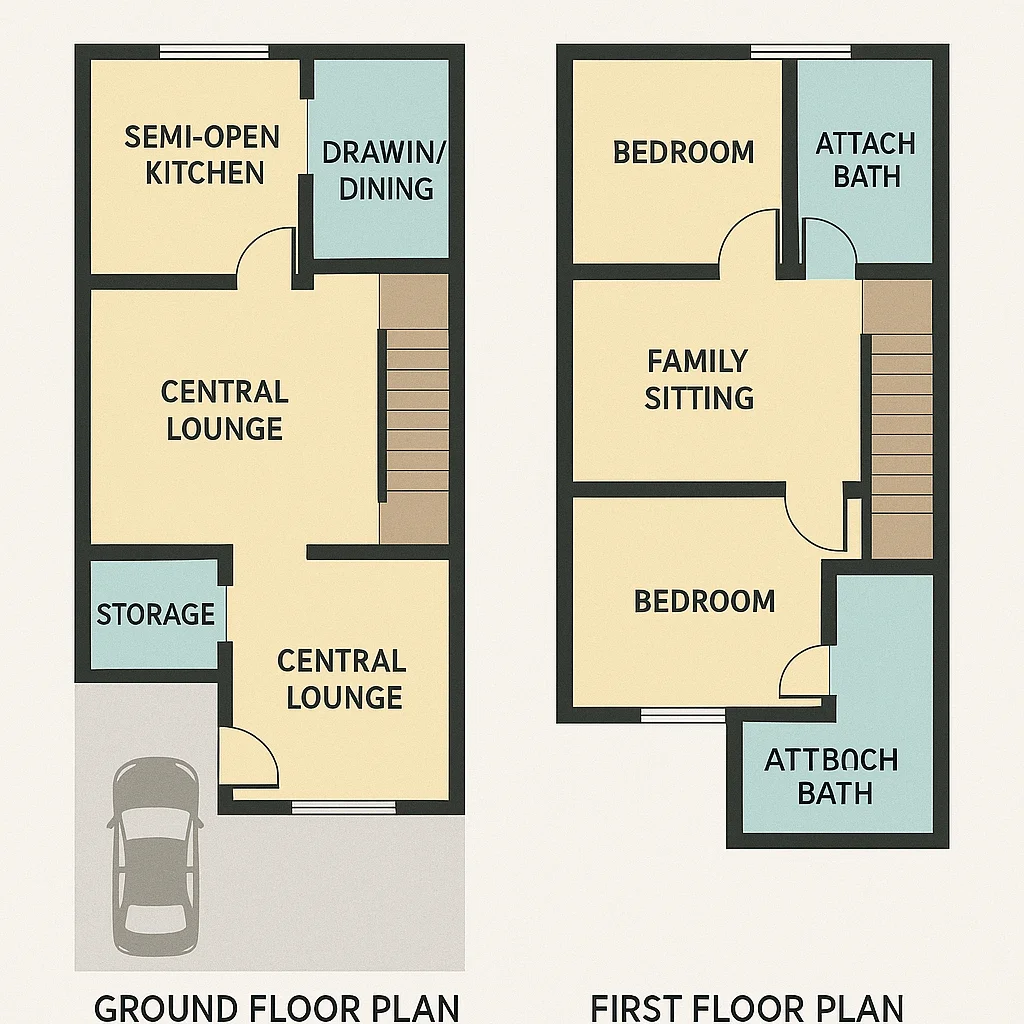 5 Marla House Floor Plans Dimensions - Floor Plan C – Ghar Hub