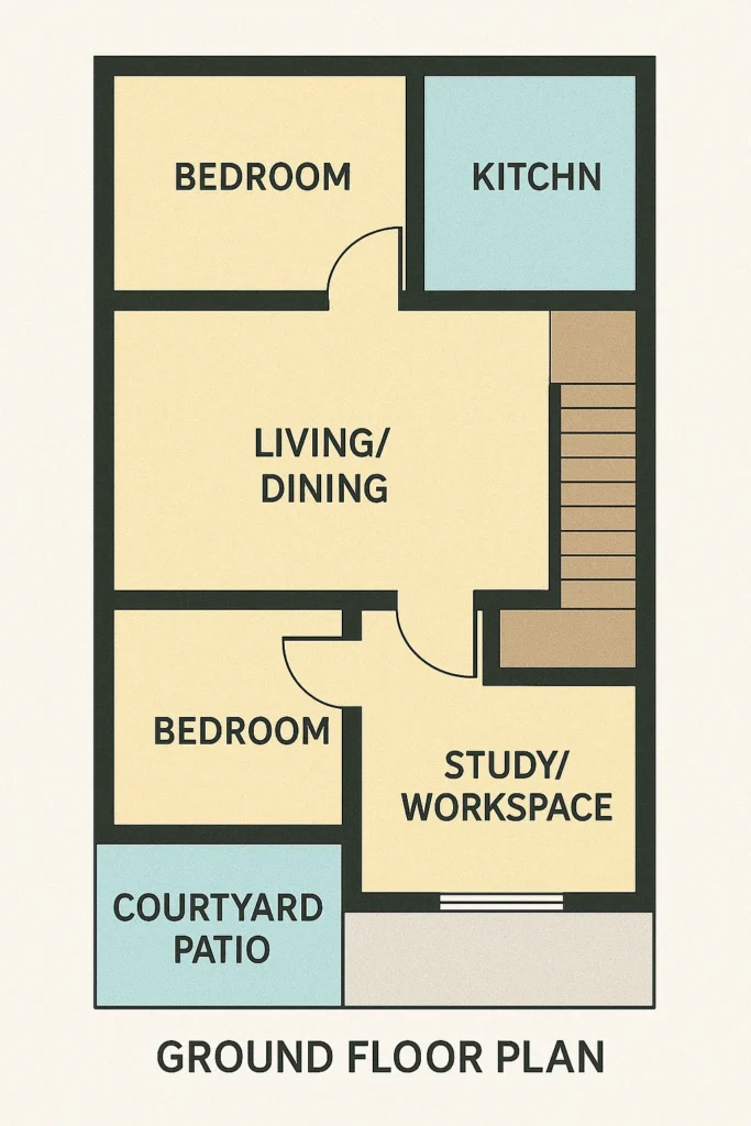 5 Marla House Floor Plans Dimensions - Floor Plan D – Ghar Hub