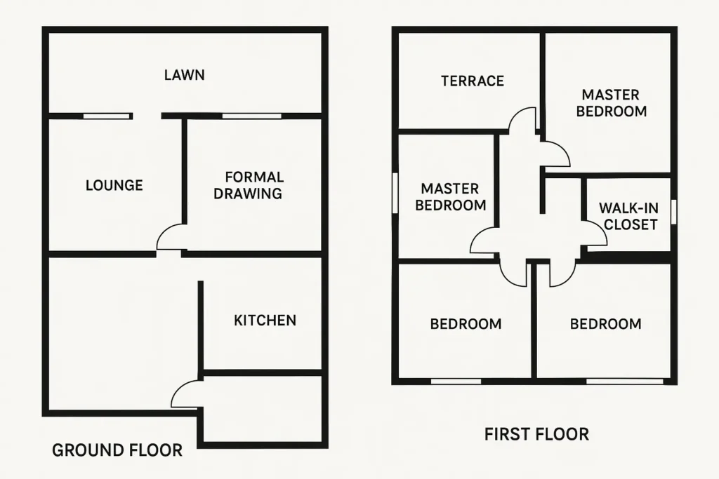 10 Marla House Floor Plan D - GharHub