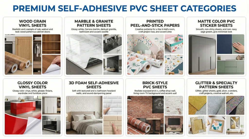 Premium self-adhesive pvc sheet categories- gharhub Premium self-adhesive pvc sheet categories- gharhub